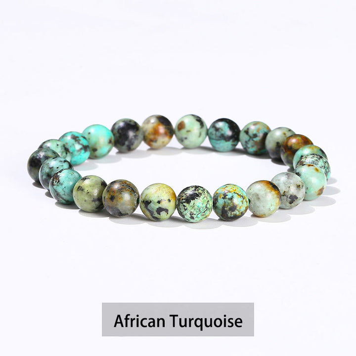 Buddha Stones Verschiedene Kristallsteine ​​Amethyst Grüner Aventurin Rosenquarz Heilarmband - Afrikanischer Türkis - 10 mm (Handgelenkumfang 14–16 cm) - image 42