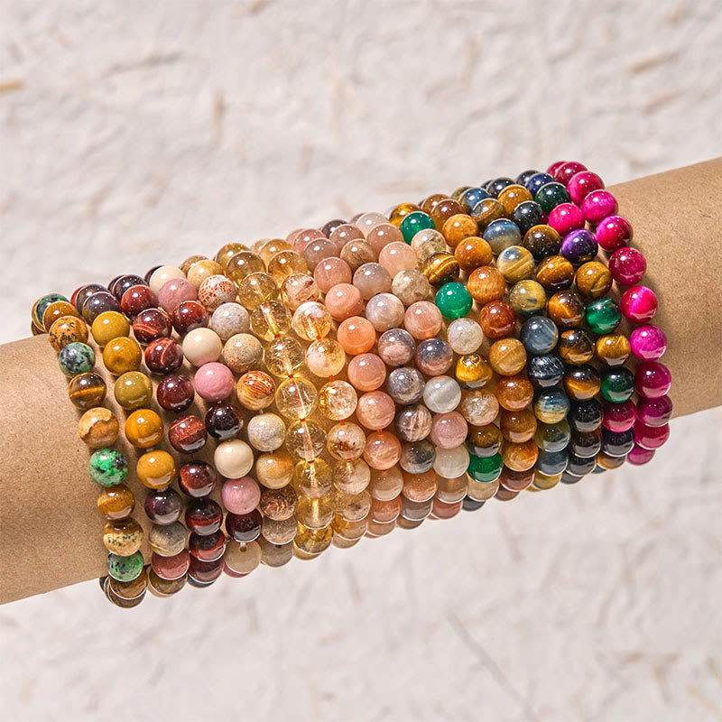 Buddha Stones steigern die Vitalität, warme Farben, Serie positiver Mut, Armband