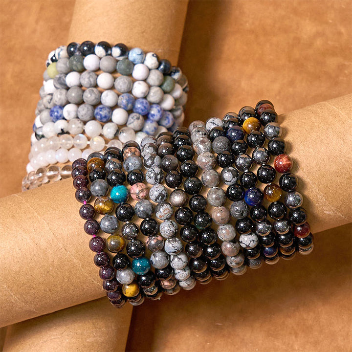 Buddha Stones führen zurück zur Erde Neutrale Farbserie Erdungsbalance-Armband