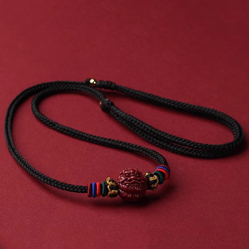 Buddha Stones ​​Zinnober Chinesisches Sternzeichen Schwarze Schnur Segen Halskette Anhänger - Zinnoberdrache - image 21