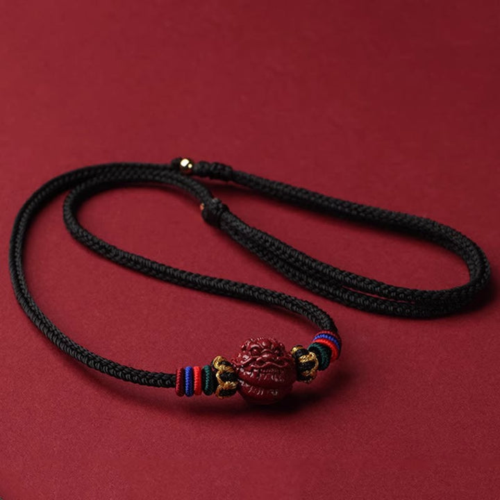 Buddha Stones ​​Zinnober Chinesisches Sternzeichen Schwarze Schnur Segen Halskette Anhänger - Zinnoberdrache - image 21