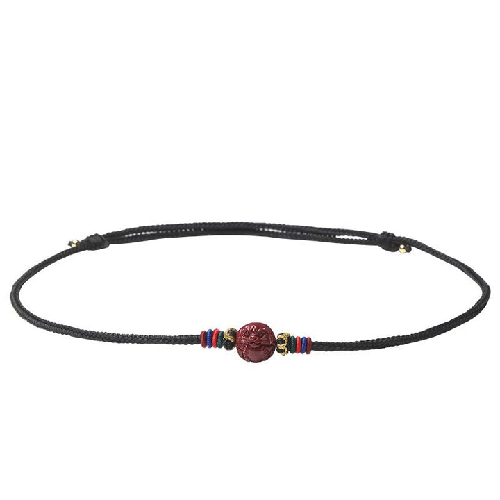 Buddha Stones ​​Zinnober Chinesisches Sternzeichen Schwarze Schnur Segen Halskette Anhänger - image 18