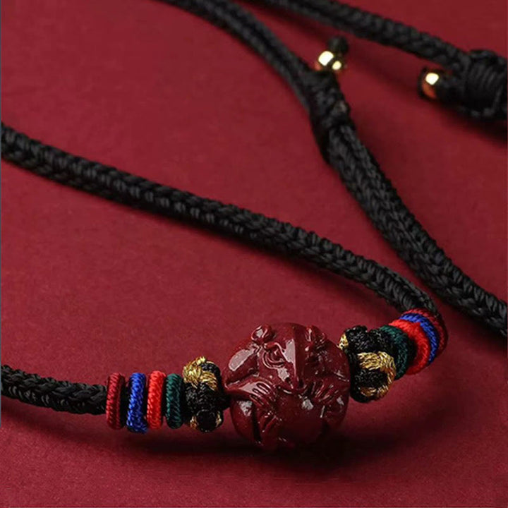 Buddha Stones ​​Zinnober Chinesisches Sternzeichen Schwarze Schnur Segen Halskette Anhänger - image 20