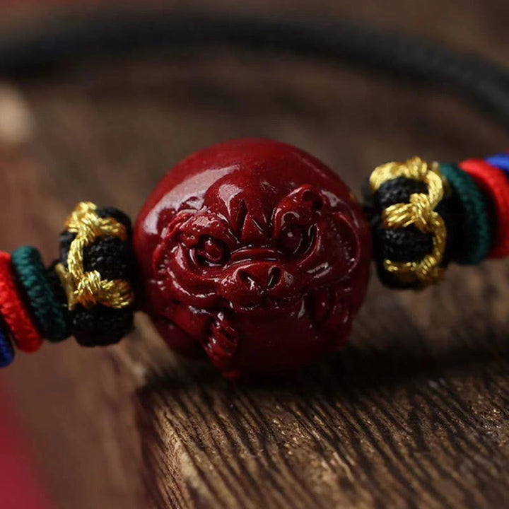 Buddha Stones ​​Zinnober Chinesisches Sternzeichen Schwarze Schnur Segen Halskette Anhänger - image 16