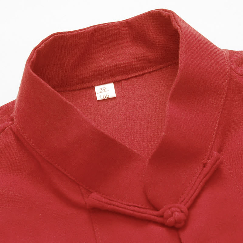 Buddha Stones 2-teiliges Herbst-Tang-Anzug-Set für Herren mit Froschknöpfen aus Baumwolle, langärmelig, Hemd und Hose - image 5