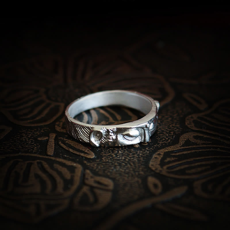 Buddha Stones 999 Sterling Silber Buddha Augen Schutzring - image 7