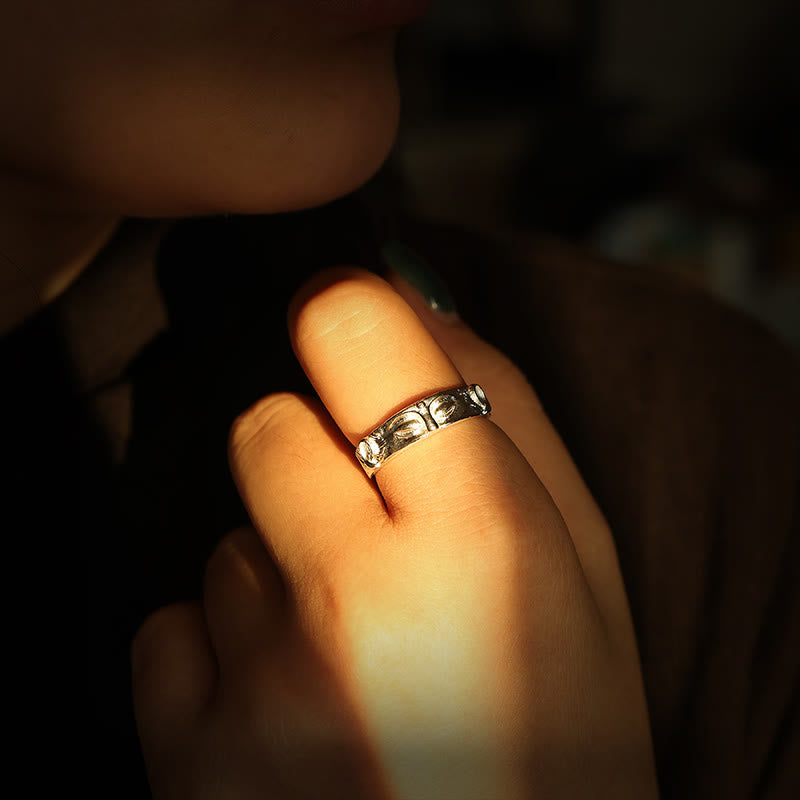 Buddha Stones 999 Sterling Silber Buddha Augen Schutzring - image 3