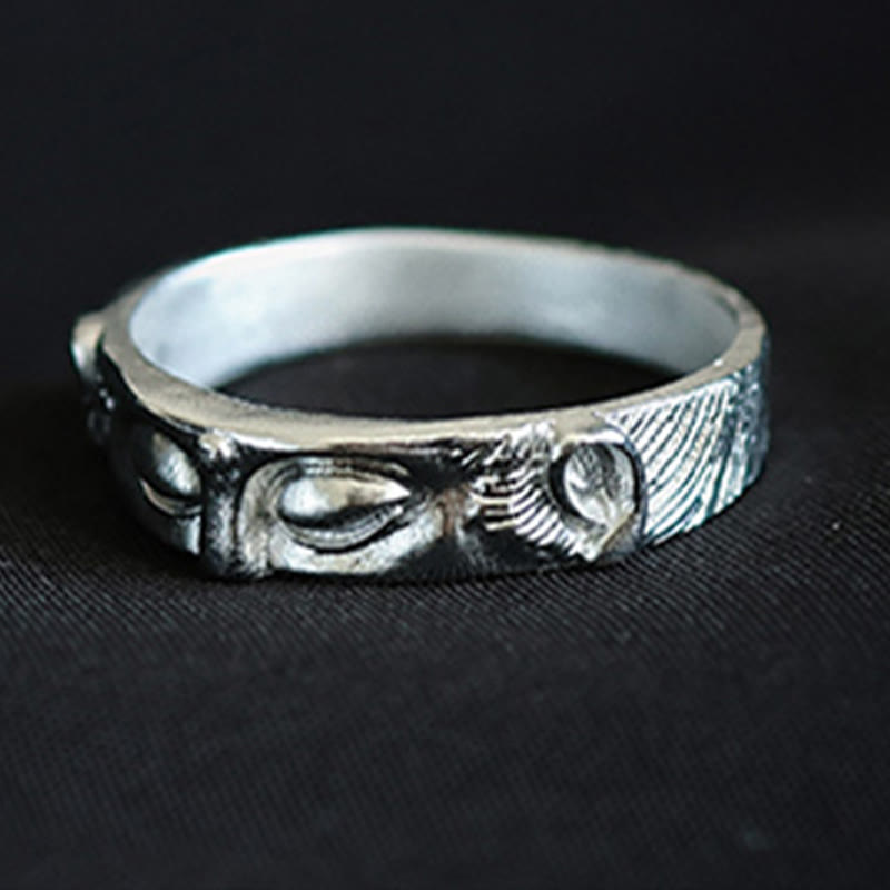 Buddha Stones 999 Sterling Silber Buddha Augen Schutzring - image 2