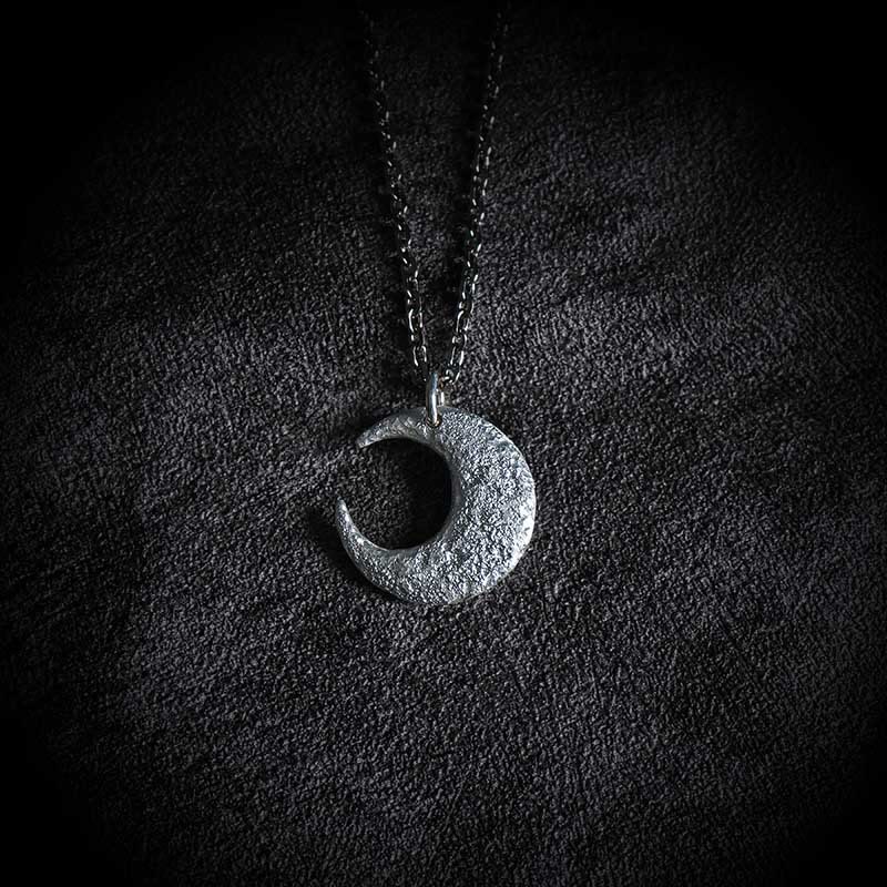 Buddha Stones 999 Sterling Silber Mond Balance Halskette Anhänger - image 1