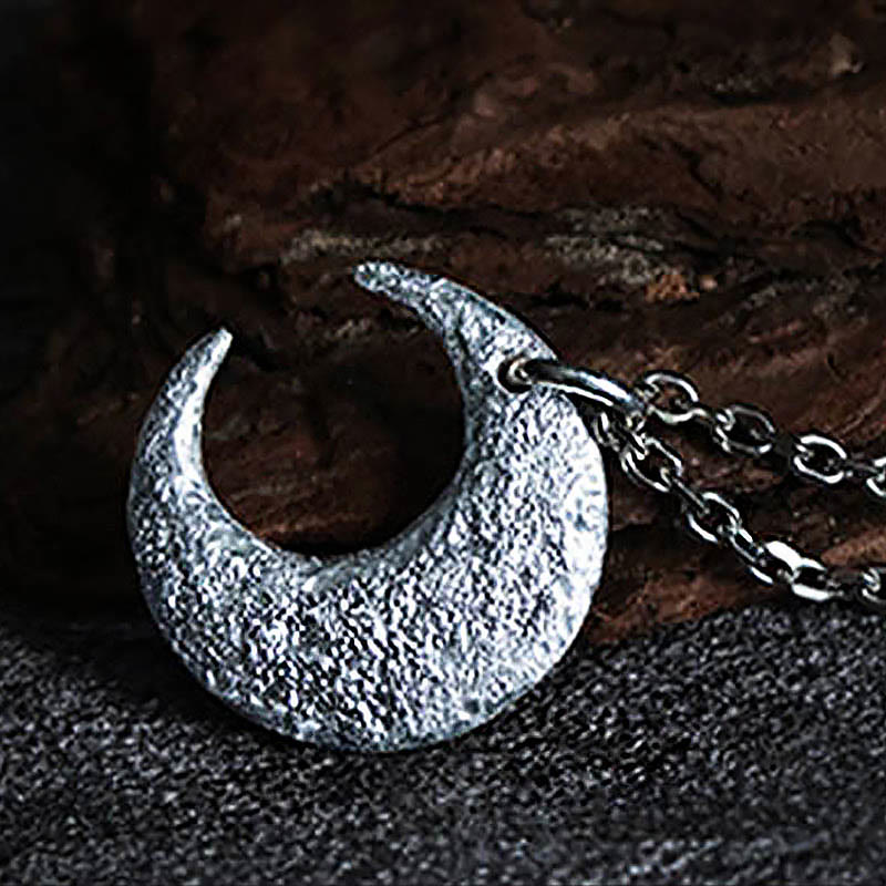 Buddha Stones 999 Sterling Silber Mond Balance Halskette Anhänger - image 3
