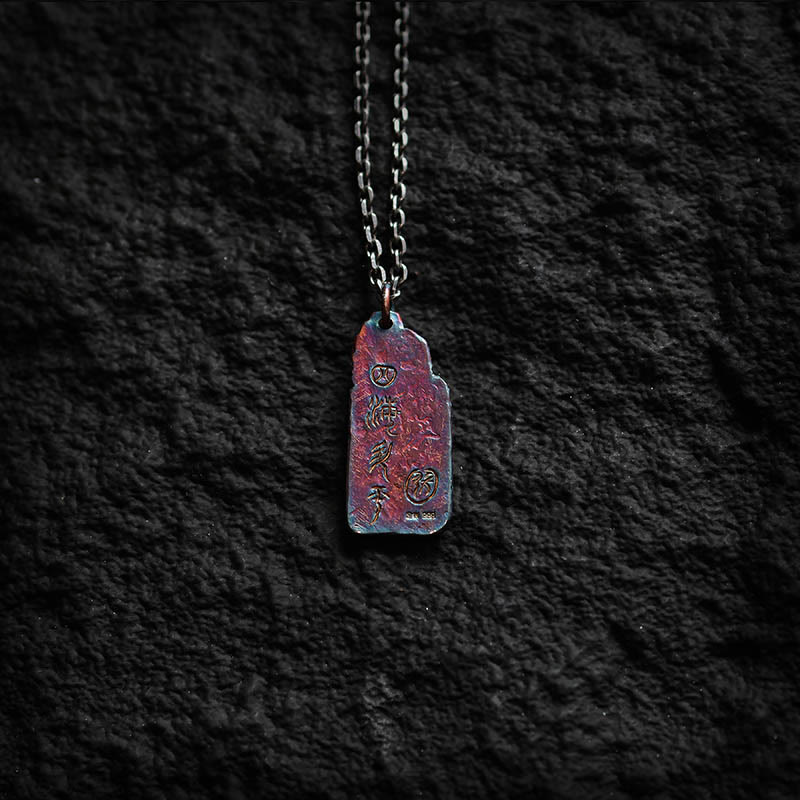 Buddha Stones 999 Sterling Silber 24k Gold Wellen Sonne Balance Halskette Anhänger - image 6