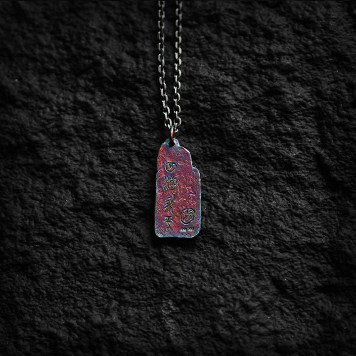 Buddha Stones 999 Sterling Silber 24k Gold Wellen Sonne Balance Halskette Anhänger - image 6