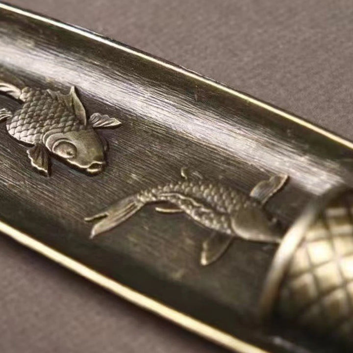 Räucherstäbchenhalter mit Buddha Stones, Fischerboot, Koi-Fisch, Zinklegierung, heilende Räuchergefäß-Dekoration - image 9