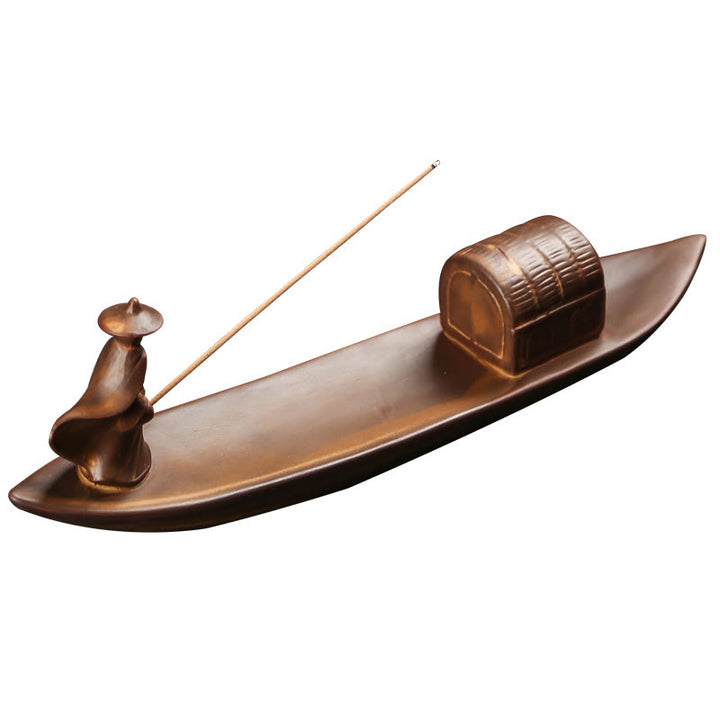 Buddha Stones, Fischer, Fischerboot, Bambus, Buddha-Hand, Lotus, spirituelle Heilung, Keramikstab, Weihrauchbrenner, Dekoration - image 7