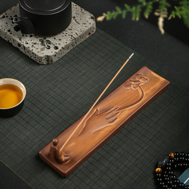 Buddha Stones, Fischer, Fischerboot, Bambus, Buddha-Hand, Lotus, spirituelle Heilung, Keramikstab, Weihrauchbrenner, Dekoration - image 10