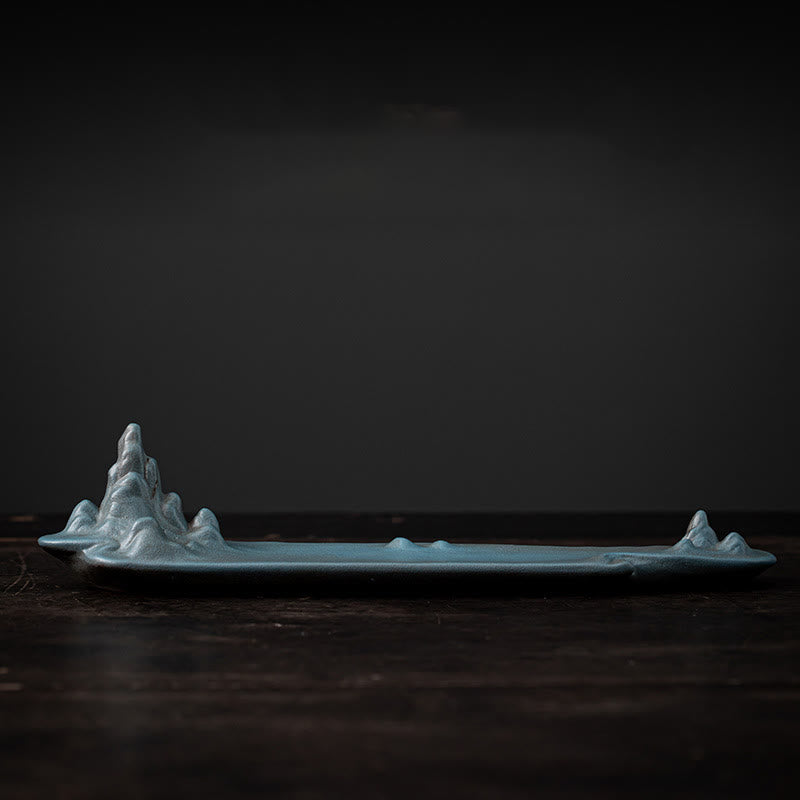 Buddha Stones , Berge, Boot-Design, spirituelle Heilung, Keramik-Räucherstäbchen, Dekoration - Cyan 27,3*4,1*6cm - image 9