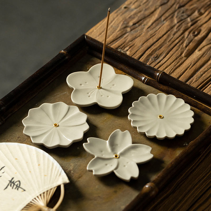 Buddha Stones, Lotus, Kirschblüte, Pflaumenblüte, Chrysantheme, heilende Keramik-Räuchergefäß-Dekoration - image 10