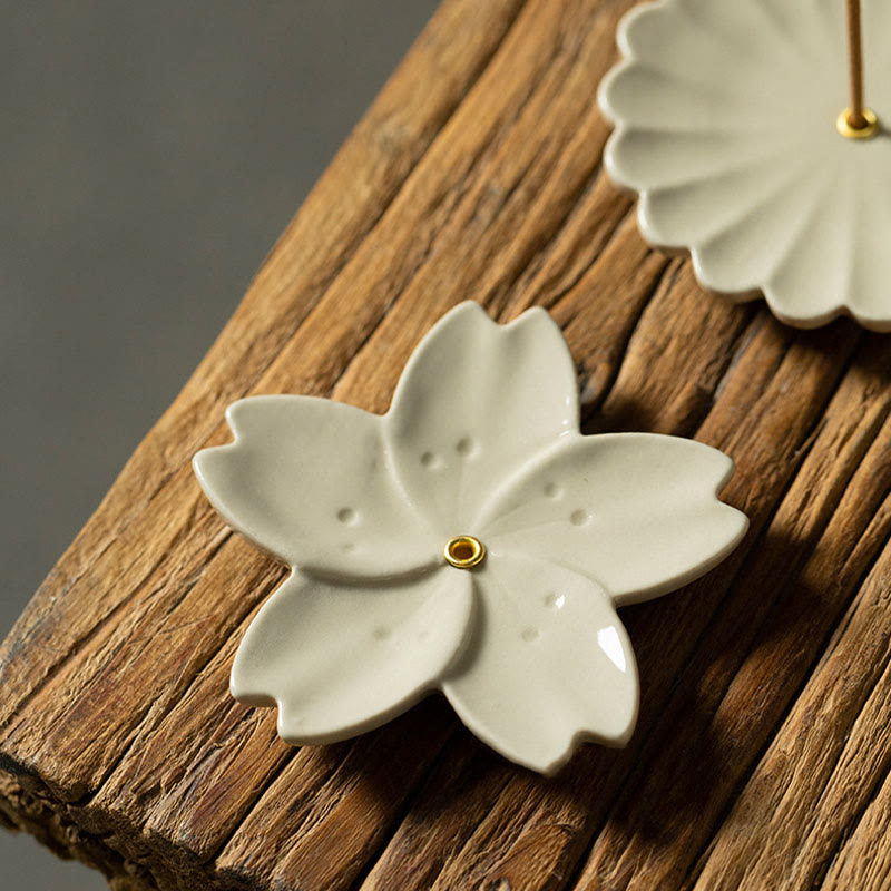 Buddha Stones, Lotus, Kirschblüte, Pflaumenblüte, Chrysantheme, heilende Keramik-Räuchergefäß-Dekoration - image 2