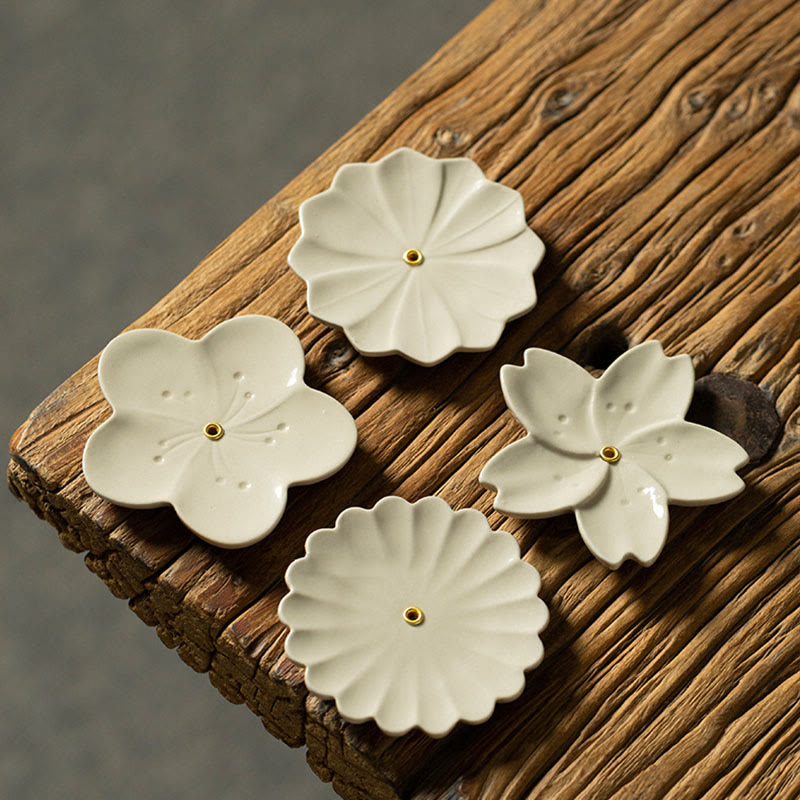 Buddha Stones, Lotus, Kirschblüte, Pflaumenblüte, Chrysantheme, heilende Keramik-Räuchergefäß-Dekoration - image 9