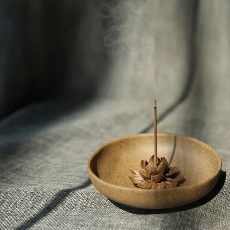 Buddha Stones, Lotus-Sockel, heilende Räuchergefäß aus Keramik, Dekoration