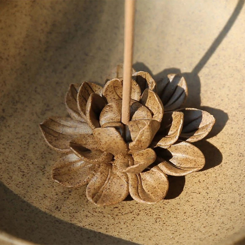 Buddha Stones, Lotus-Sockel, heilende Räuchergefäß aus Keramik, Dekoration