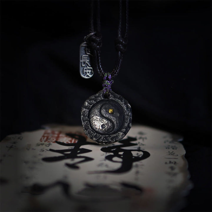 Buddha Stones 999 Sterling Silber Tai Chi Yin Yang Design Harmony Halskette Anhänger - 999 Sterling Silber YIN YANG (21*23*4mm) - image 0