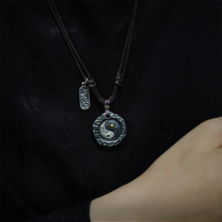 Buddha Stones 999 Sterling Silber Tai Chi Yin Yang Design Harmony Halskette Anhänger - image 5