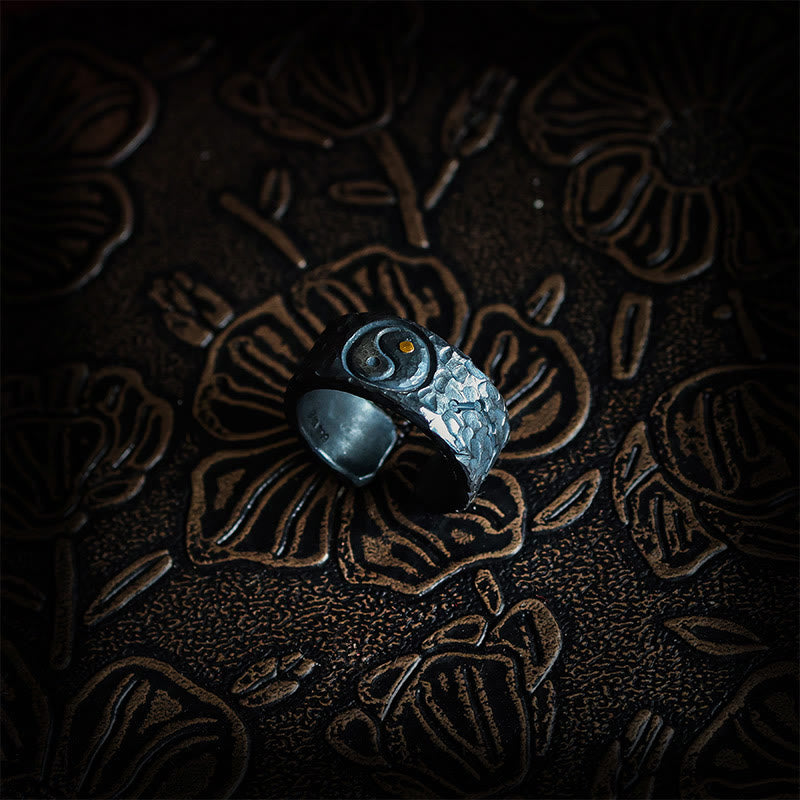 Buddha Stones 999 Sterling Silber Yin Yang Balance Ring - image 1