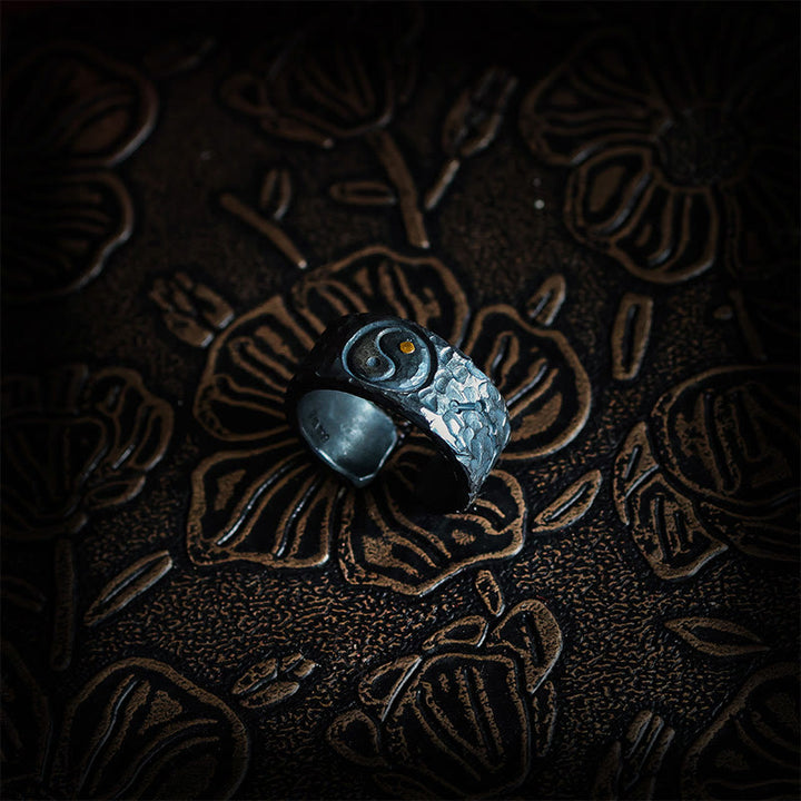 Buddha Stones 999 Sterling Silber Yin Yang Balance Ring - image 1