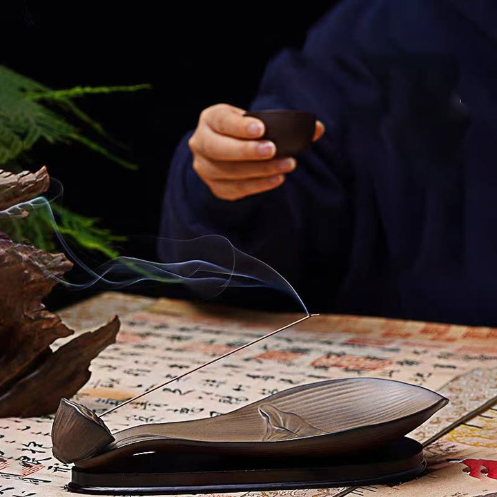 Buddha Stones , Lotus-Schote, Zen-Heilung, brauner Keramikstab, Weihrauchbrenner, Dekoration - image 8