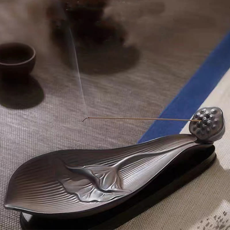 Buddha Stones , Lotus-Schote, Zen-Heilung, brauner Keramikstab, Weihrauchbrenner, Dekoration - image 3