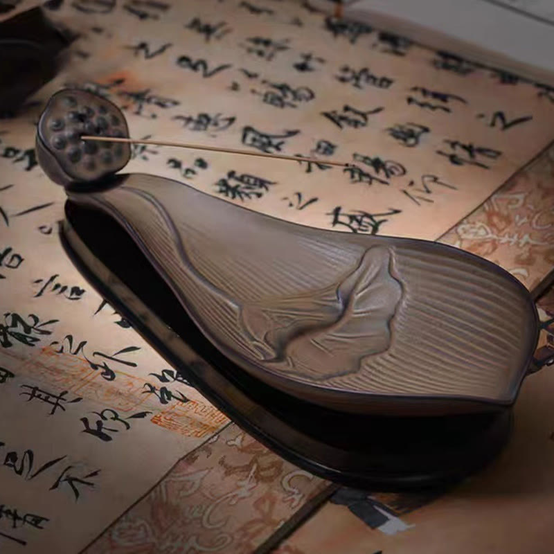 Buddha Stones , Lotus-Schote, Zen-Heilung, brauner Keramikstab, Weihrauchbrenner, Dekoration - image 1