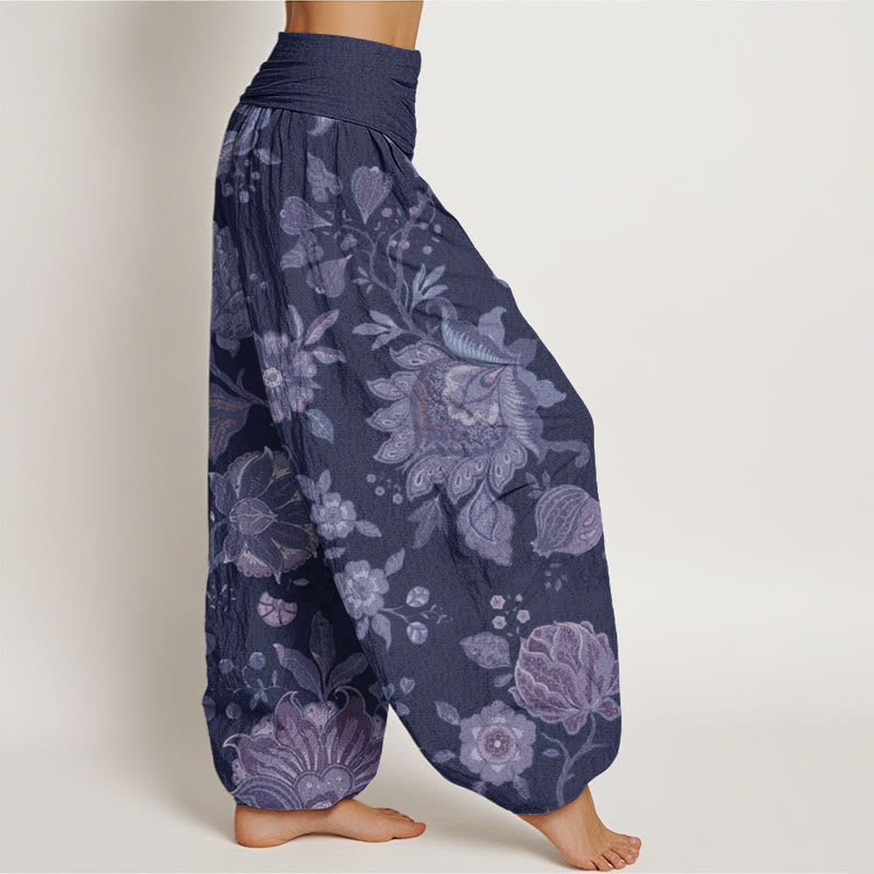 Buddha Stones Casual Peony Haremshose für Damen mit elastischer Taille