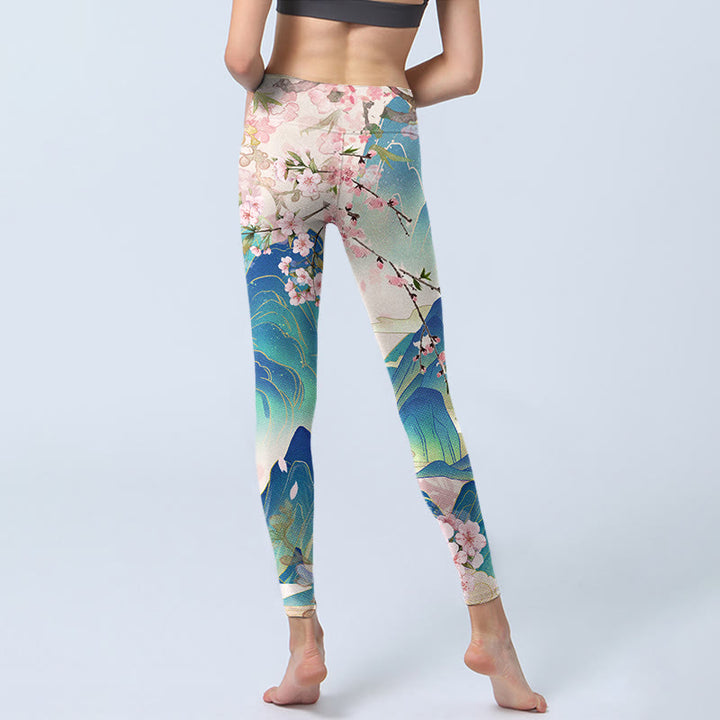 Buddha Stones ​​Pflaumenblüten Berge Druck Gym Leggings frauen Yoga Hosen - image 7