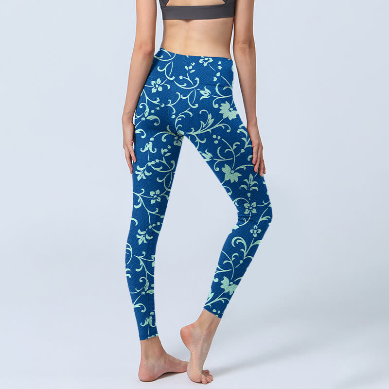 Buddha Stones ​​Ranken Pflanzen Blumen Druck Gym Leggings frauen Yoga Hosen - image 4