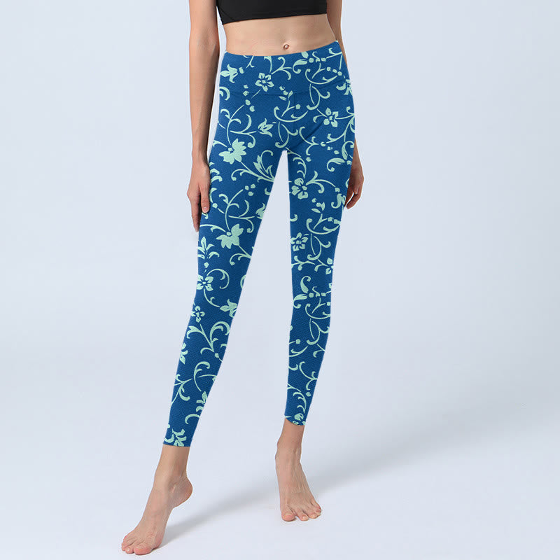 Buddha Stones ​​Ranken Pflanzen Blumen Druck Gym Leggings frauen Yoga Hosen - image 6