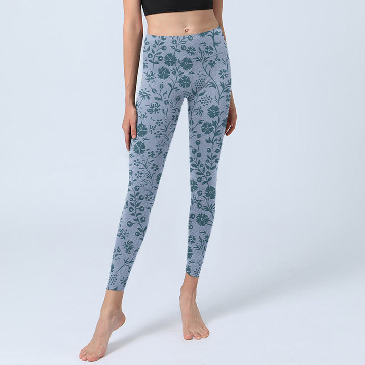 Buddha Stones, üppige Blumen, Pflanzen, Druck, Gym-Leggings, Damen-Yogahose - image 6