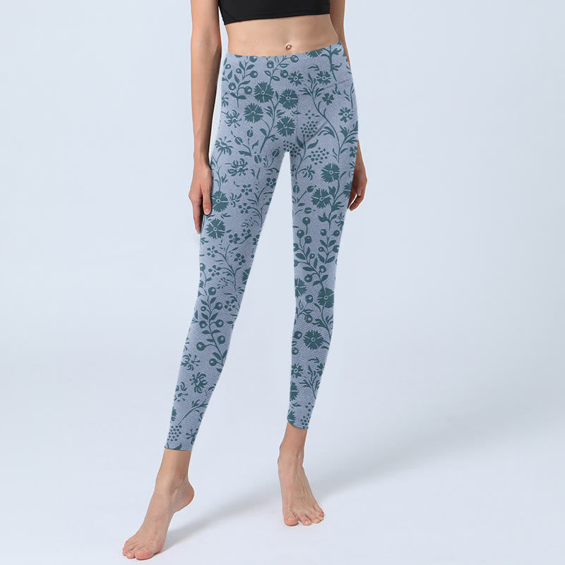 Buddha Stones, üppige Blumen, Pflanzen, Druck, Gym-Leggings, Damen-Yogahose