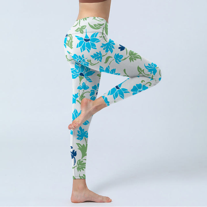 Buddha Stones Blütenblätter Druck Gym Leggings Damen Yogahose