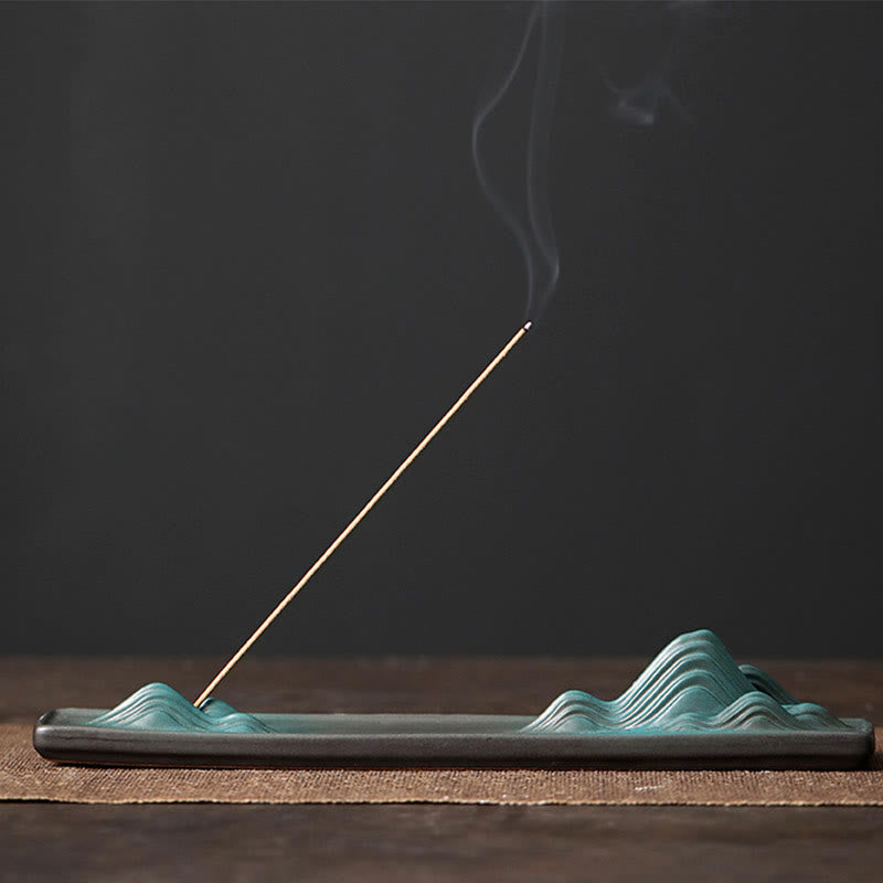 Buddha Stones ​​Mond Kaninchen PiXiu Berg Heilung Keramik Stick Weihrauch Brenner Dekoration - Berg 23,6*4,1*3,4 cm - image 17