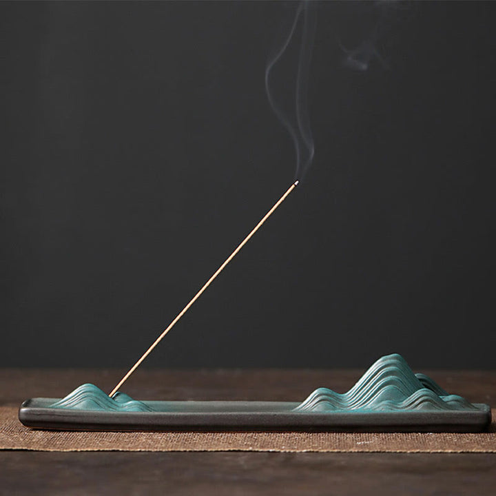 Buddha Stones ​​Mond Kaninchen PiXiu Berg Heilung Keramik Stick Weihrauch Brenner Dekoration - Berg 23,6*4,1*3,4 cm - image 17