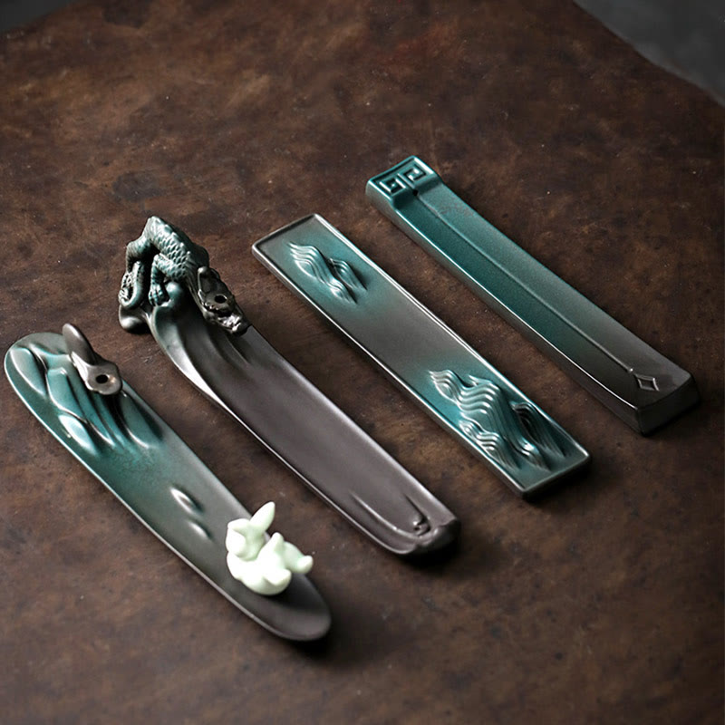 Buddha Stones ​​Mond Kaninchen PiXiu Berg Heilung Keramik Stick Weihrauch Brenner Dekoration - image 1