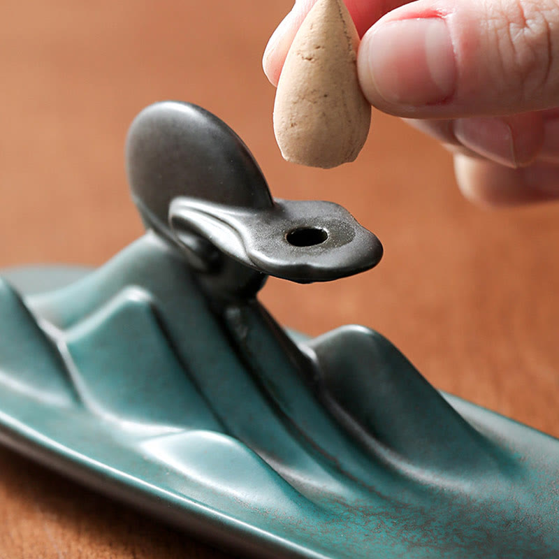 Buddha Stones ​​Mond Kaninchen PiXiu Berg Heilung Keramik Stick Weihrauch Brenner Dekoration - image 6