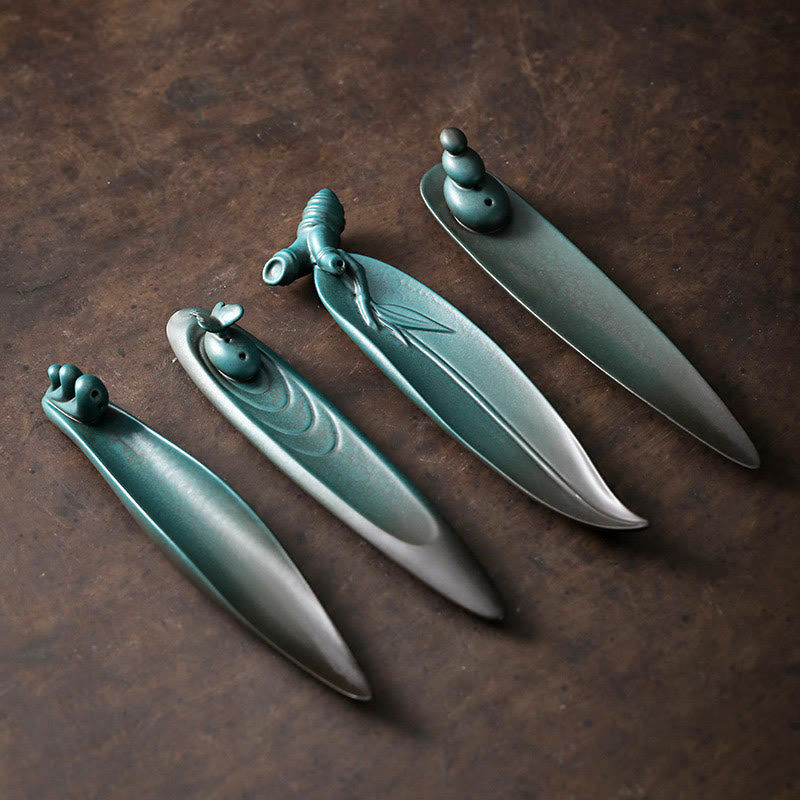 Buddha Stones, drei Steine, Wellen, Schmetterling, Bambus, heilender Keramikstab, Weihrauchbrenner, Dekoration - image 1