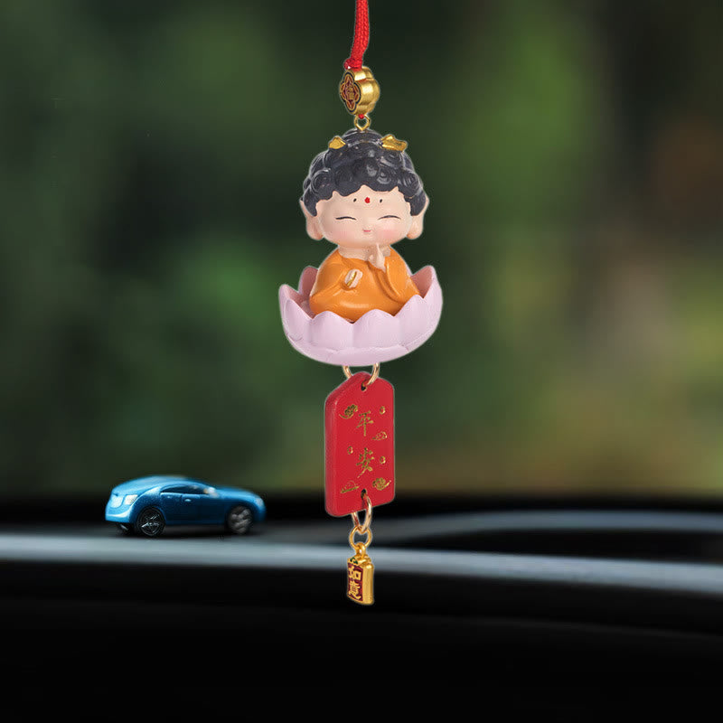 Buddha Stones, Lotus, Avalokitesvara, Buddha, Fu-Charakter, Reichtum, Auto-Dekoration zum Aufhängen