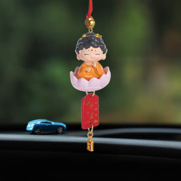 Buddha Stones, Lotus, Avalokitesvara, Buddha, Fu-Charakter, Reichtum, Auto-Dekoration zum Aufhängen