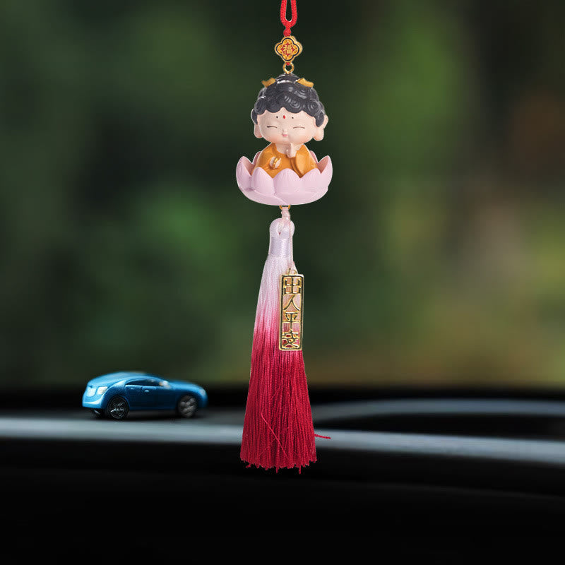 Buddha Stones, Lotus, Avalokitesvara, Buddha, Fu-Charakter, Reichtum, Auto-Dekoration zum Aufhängen