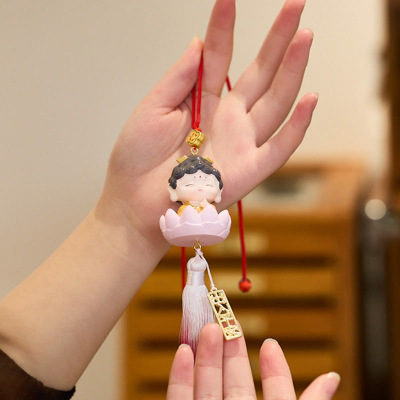Buddha Stones, Lotus, Avalokitesvara, Buddha, Fu-Charakter, Reichtum, Auto-Dekoration zum Aufhängen
