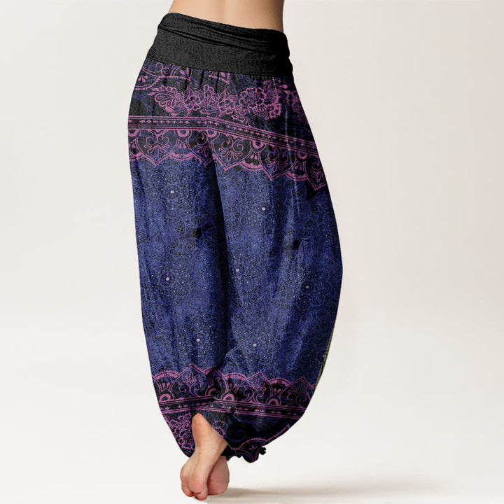 Haremshose mit Buddha Stones und elegantem Mandala-Blumen-Design für Damen, elastische Taille - image 7