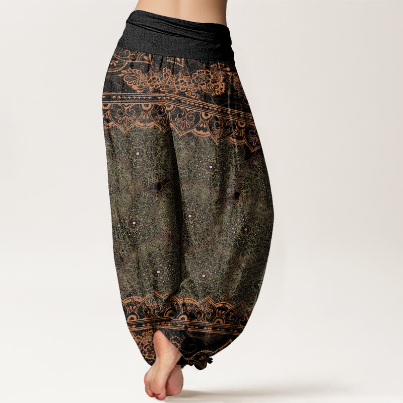 Haremshose mit Buddha Stones und elegantem Mandala-Blumen-Design für Damen, elastische Taille - image 10